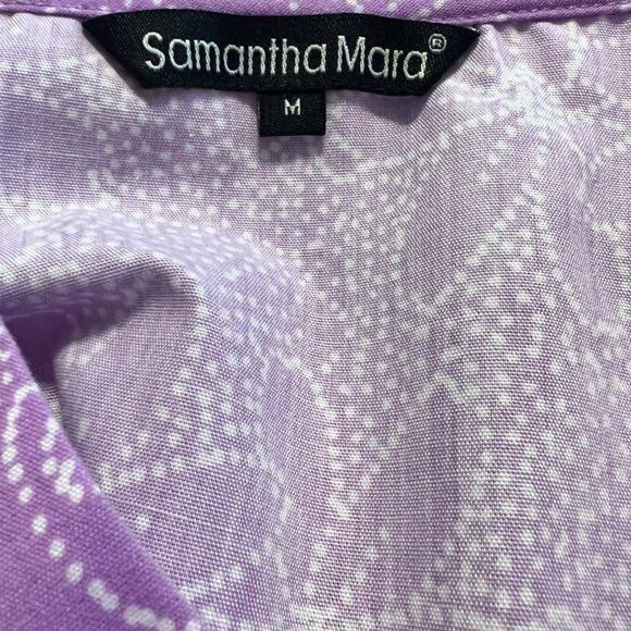Samantha Mara Purple Floral Scrub Top Size Medium - Picture 6 of 6